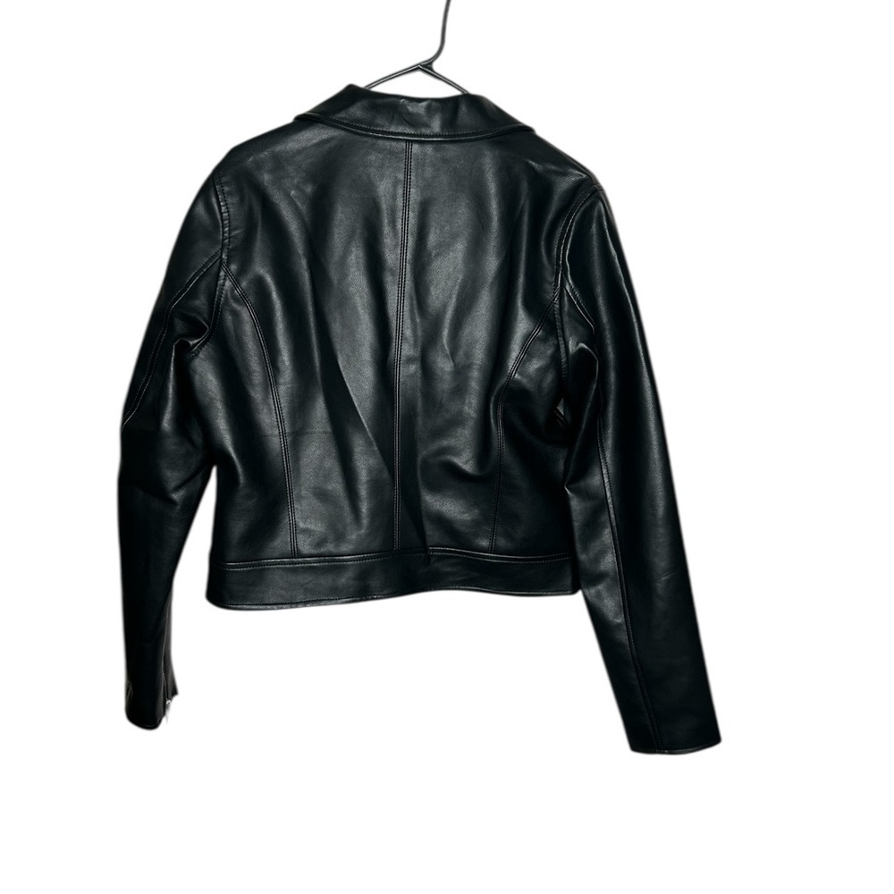 Blank NYC Women's Sleek Black faux Leather Jacket large - Picture 3 of 4
